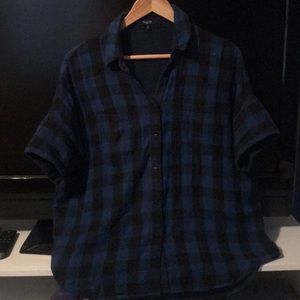 Madewell Blue & Black Checked Shirt
